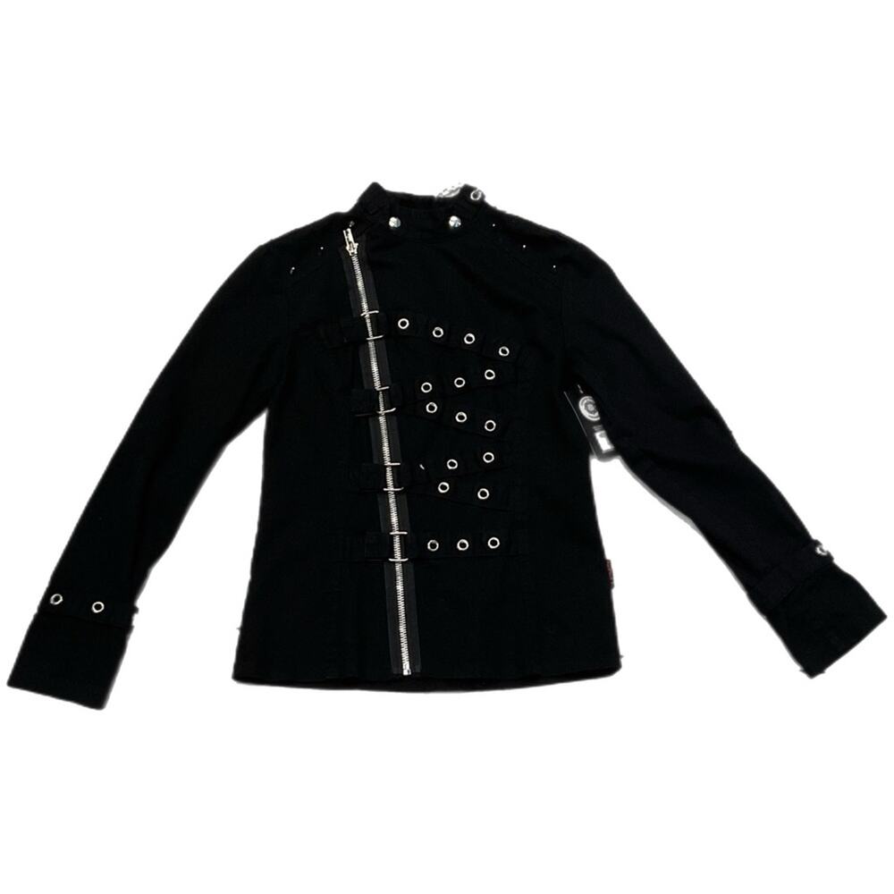 Tripp NYC Gothic Black Buckled Cyber Jacket